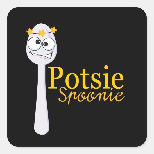 Dizzy Potsie Spoonie Vierkante Sticker (Voorkant)