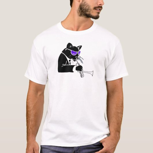 Dizzy Trumpet Cat T-shirt (Voorkant)