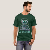 DJ 010101 Pixel Art Robot T-shirt (Voorkant volledig)