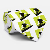 dj-311764 dj schijf jockey groene zwarte deksrecor stropdas (Opgerold)