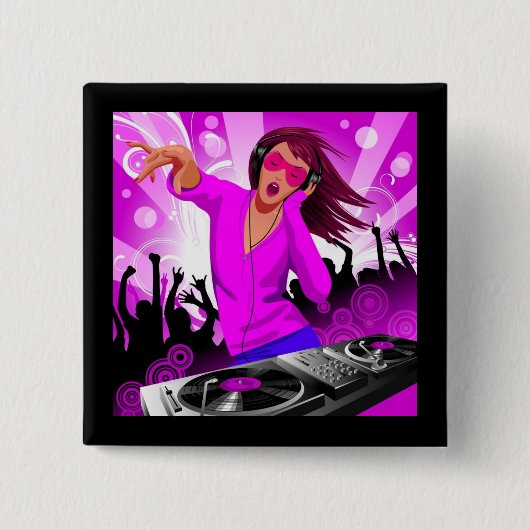 dj-5-1024x1024 vierkante button 5,1 cm (Voorkant)
