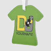 DJ aangepaste kleur- en monogram-versiering Ornament (voorkant)