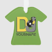 DJ aangepaste kleur- en monogram-versiering Ornament (voorkant)