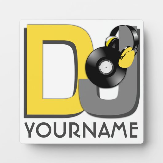 DJ aangepaste kleuren en monogram plak Fotoplaat (Voorkant)