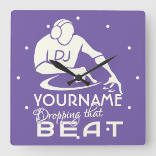 DJ aangepaste kleuren en monogram wandklok