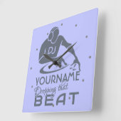DJ aangepaste kleuren en monogram wandklok (Hoek)