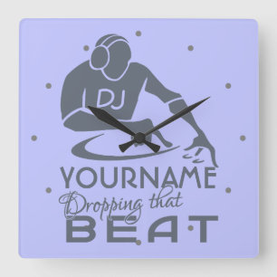 DJ aangepaste kleuren en monogram wandklok