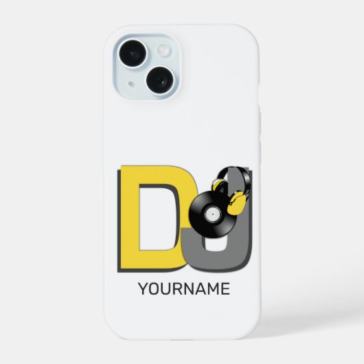 DJ aangepaste naam iPhone 15 Case (Achterkant)