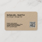 DJ Aangepaste QR-code Zakelijke Kaart Visitekaartje (Achterkant)