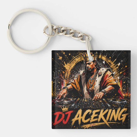 DJ ACEKING DUBBELEZIJDIG SLEUTELHANGER (Voorkant)