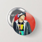 dj acht sleutelknop ronde button 5,7 cm (Voorkant /achterkant)