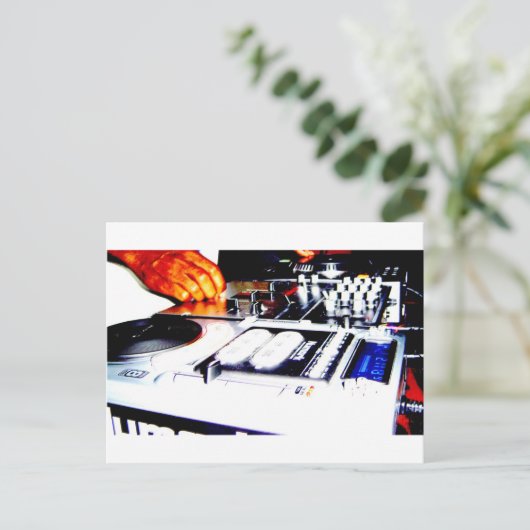 DJ-apparatuur (cd's) Briefkaart (Staand voorkant)