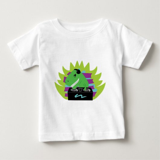Dj-asaurus Rex Baby T-Shirt (Voorkant)