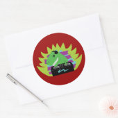 Dj-asaurus Rex Ronde Sticker (Envelop)