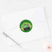 Dj-asaurus Rex Ronde Sticker (Envelop)