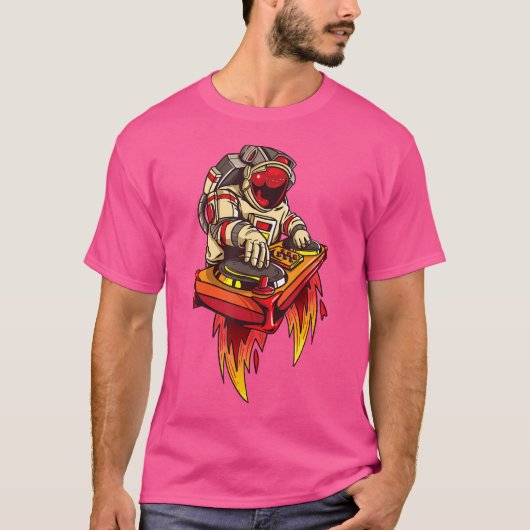 Dj-astronaut Drum and Bass DNB Electric Psychedeli T-shirt (Voorkant)