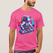 DJ Astronaut EDM Music Djing Spaceman Psytrance Te T-shirt (Voorkant)