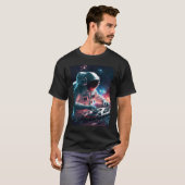 DJ Astronaut Turntable in Space Graphic for Men an T-shirt (Voorkant volledig)