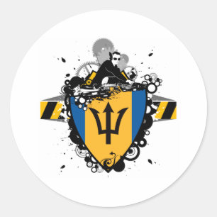 DJ Barbados Ronde Sticker