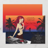 DJ Beauty Party Invitation Kaart (Voorkant / Achterkant)