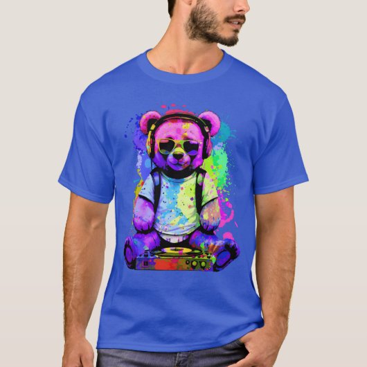 DJ Beer, Teddy, Cartoon, Muziek, Concertfestivals T-shirt (Voorkant)