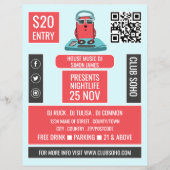 DJ bij de Deck Cartoon, Professionele DJ Advertere Flyer (Voorkant)