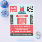 DJ bij de Deck Cartoon, Professionele DJ Advertere Flyer (Enkel)