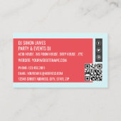 DJ bij de Deck Cartoon, Professionele DJ Visitekaartje (Achterkant)