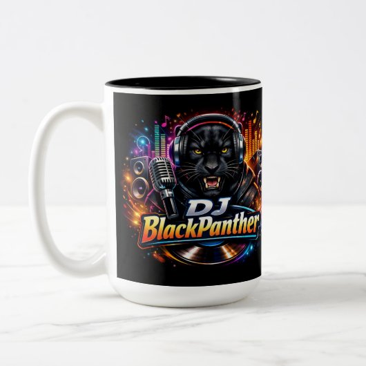 DJ BLACKPANTHER 2 Two-Tone COFFEE MUG Tweekleurige Koffiemok (Links)