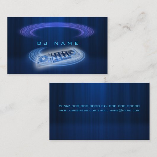 Dj Blue Visitekaartje (Voorkant / Achterkant)