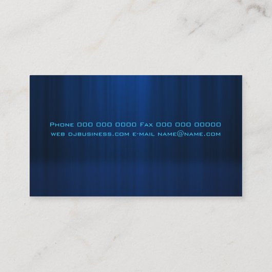 Dj Blue Visitekaartje (Achterkant)