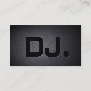 DJ Bold Text Cool Black Modern minimalist Visitekaartje