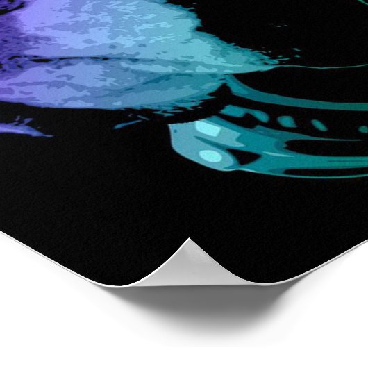 DJ Boxer Dog Wall Art | Speciaal cadeau Poster (Hoek)