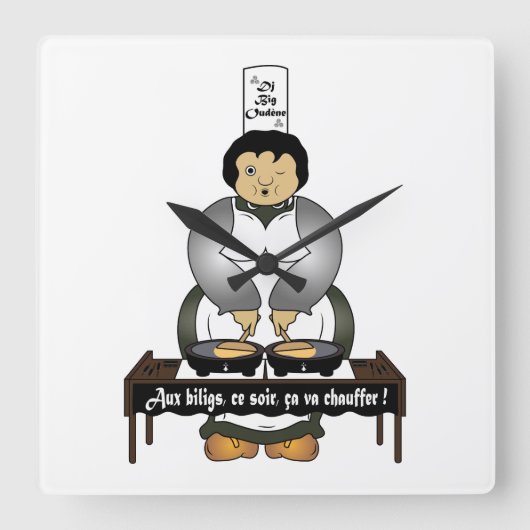 Dj breton vierkante klok (Voorkant)