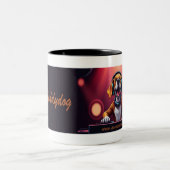 DJ buddydog banner mug Tweekleurige Koffiemok (Center)