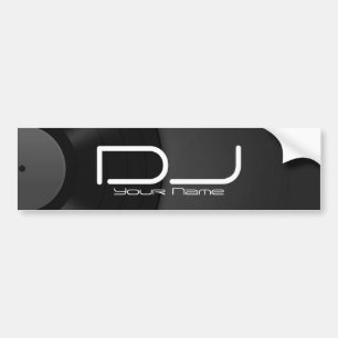 DJ-Bumpersticker met vinylachtergrond Bumpersticker