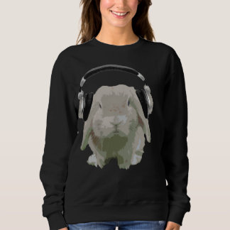 DJ Bunny Rabbit met headphones Fun Music Lover Trui