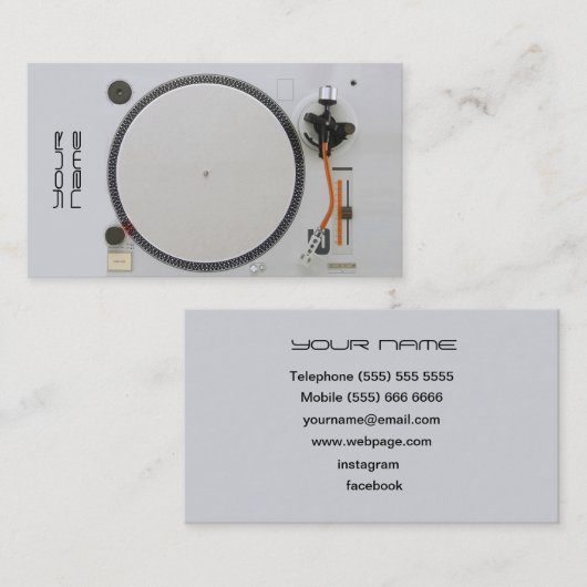 DJ  Business Card Visitekaartje (Voorkant / Achterkant)