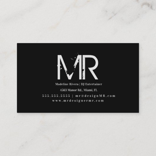 DJ Business Music Producer Neon en Faux Gold Visitekaartje (Achterkant)