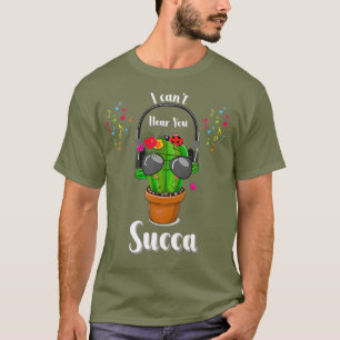 DJ-cactus met hoofdtelefoon en zonnebrillen Plant T-shirt