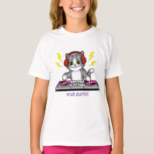 DJ Cat Cartoon – Illustratie voor muziekliefhebber T-shirt