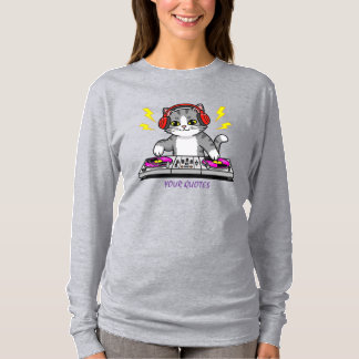 DJ Cat Cartoon – Illustratie voor muziekliefhebber T-shirt