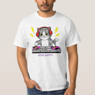 DJ Cat Cartoon – Illustratie voor muziekliefhebber T-shirt