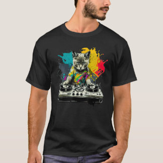 Dj Cat grappig huis muziek kat muziek liefhebber T-shirt