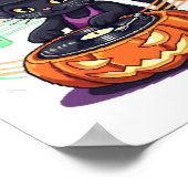 DJ Cat Halloween Oversized T-Shirt Poster (Hoek)