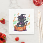 DJ Cat Halloween Oversized T-Shirt Servet (Insitu)