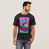DJ Cat Headphones Turntable DJ Mixer Dreamwave Sty T-shirt (Voorkant volledig)