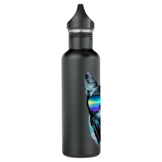 Dj Cat Headphones Waterfles (Links)