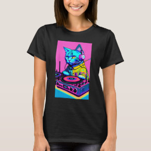 DJ Cat Hoofdtelefoon Platenspeler DJ Mixer Dreamwa T-shirt