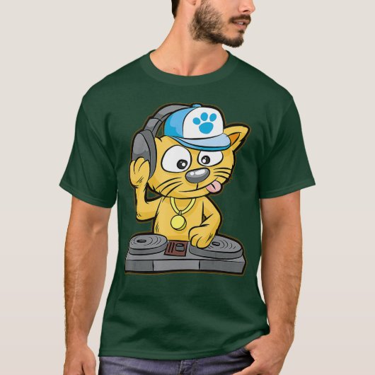 DJ Cat Kat scratch draaitafel Scratcher Gift T-shirt (Voorkant)